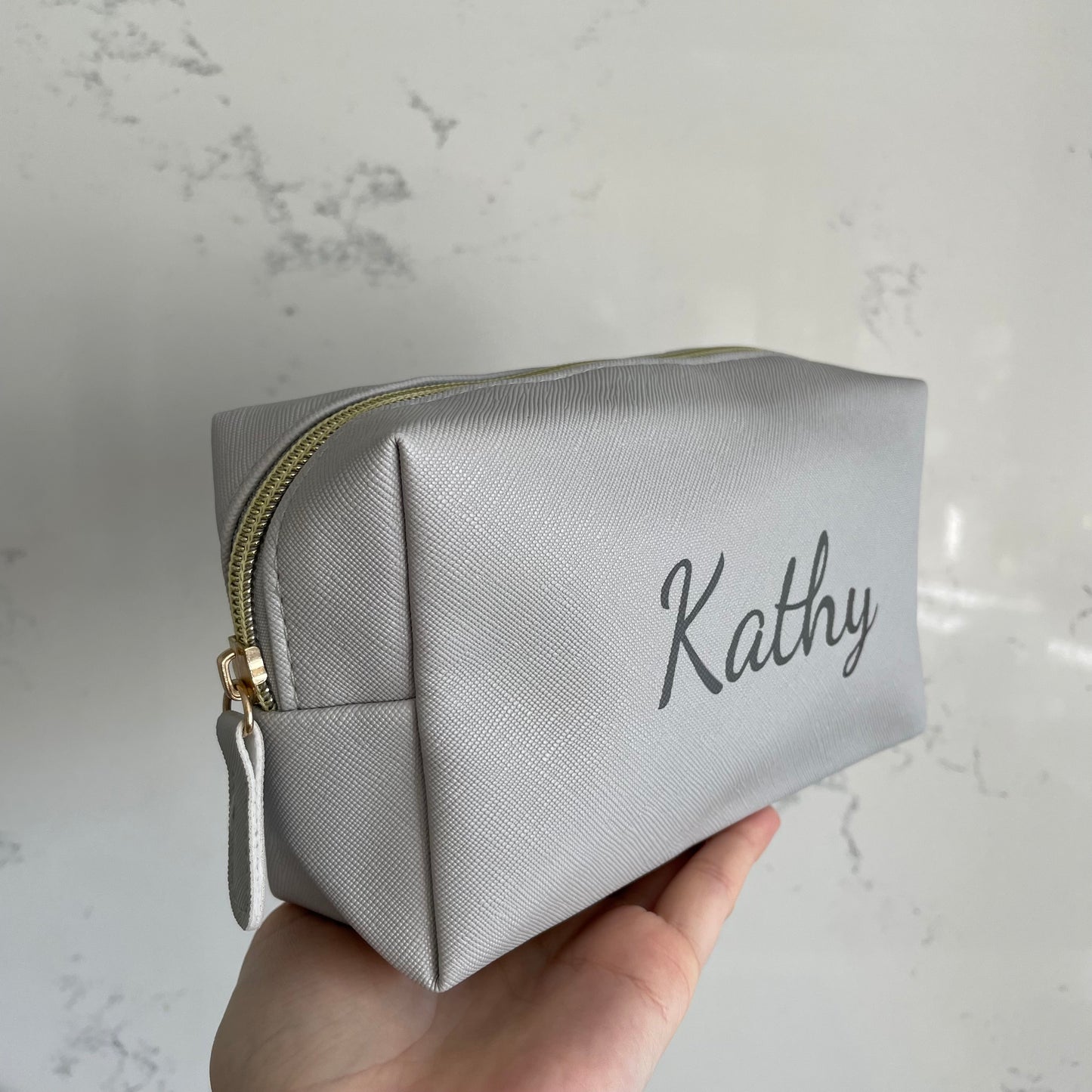 Personalised Soft Faux Leather Makeup Cosmetic Bag