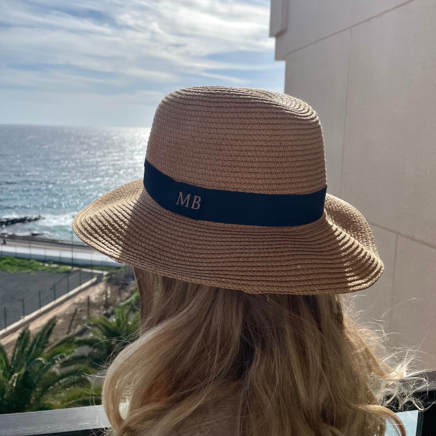 Personalised Initial Monogram Beach Summer Fedora Sun Hat Straw Hat