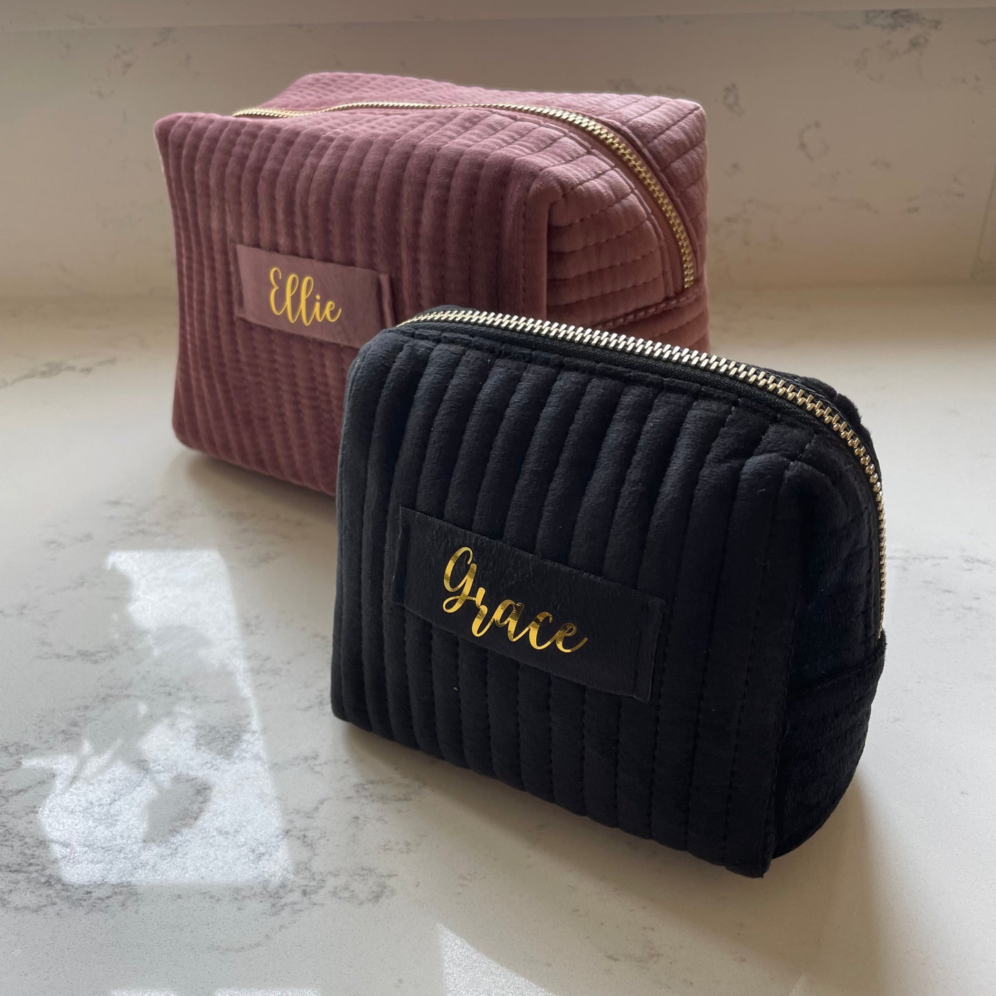 Personalised Soft Velvet Makeup Cosmetic Bag