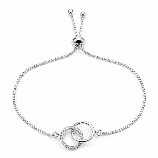 Silver circle tennis bracelet