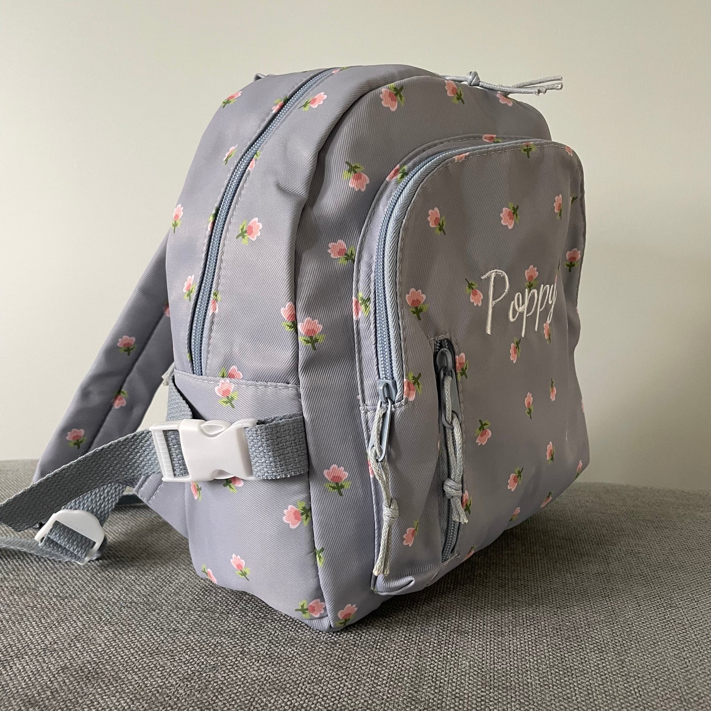 Personalised Embroidered Ditsy Rounded Backpack