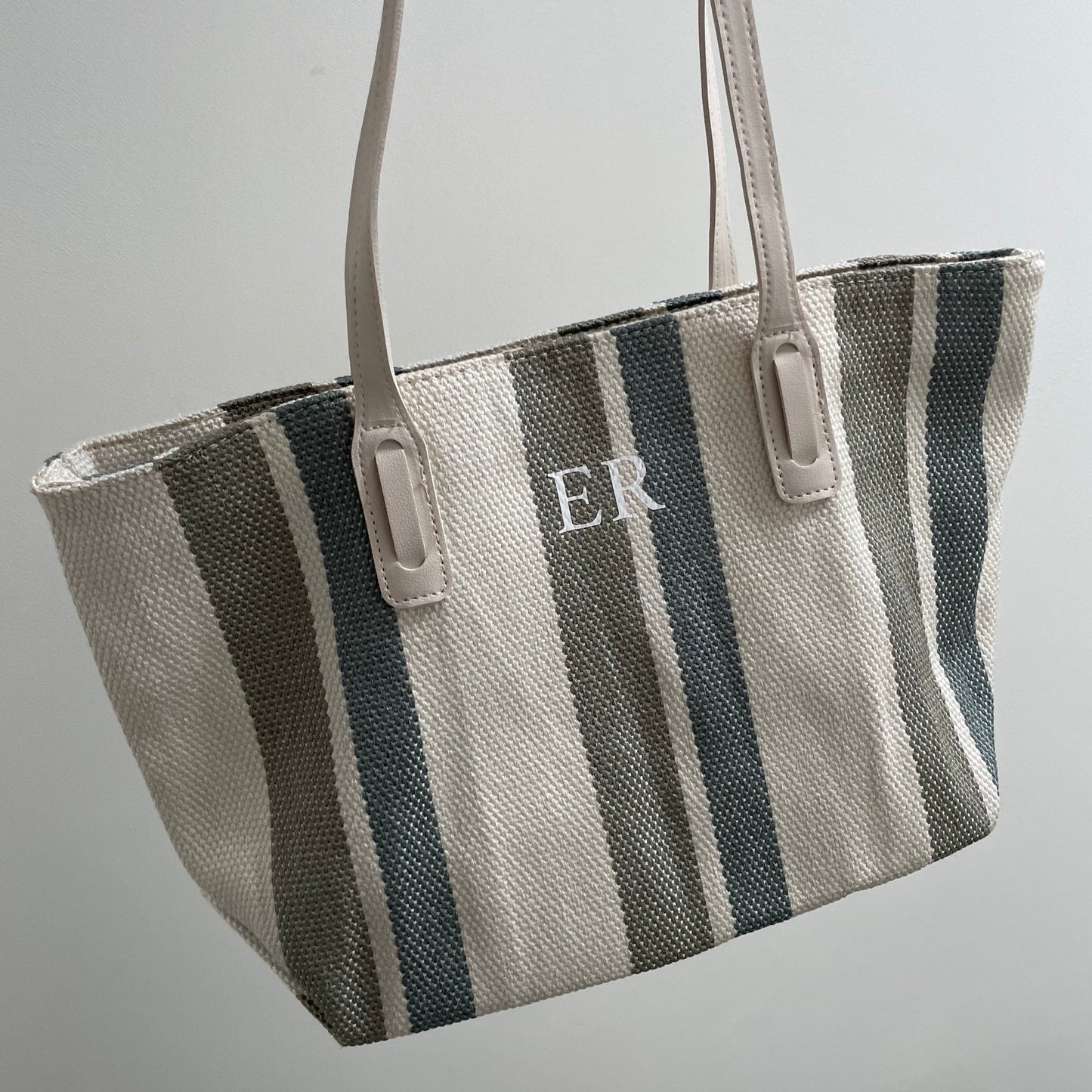 Personalised TINA Stripe Tote Shoulder Beach Bag