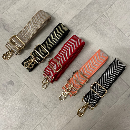 Chevron Gold Hardware Bag Straps