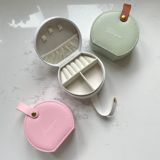 Personalised Circle Travel Jewellery Box