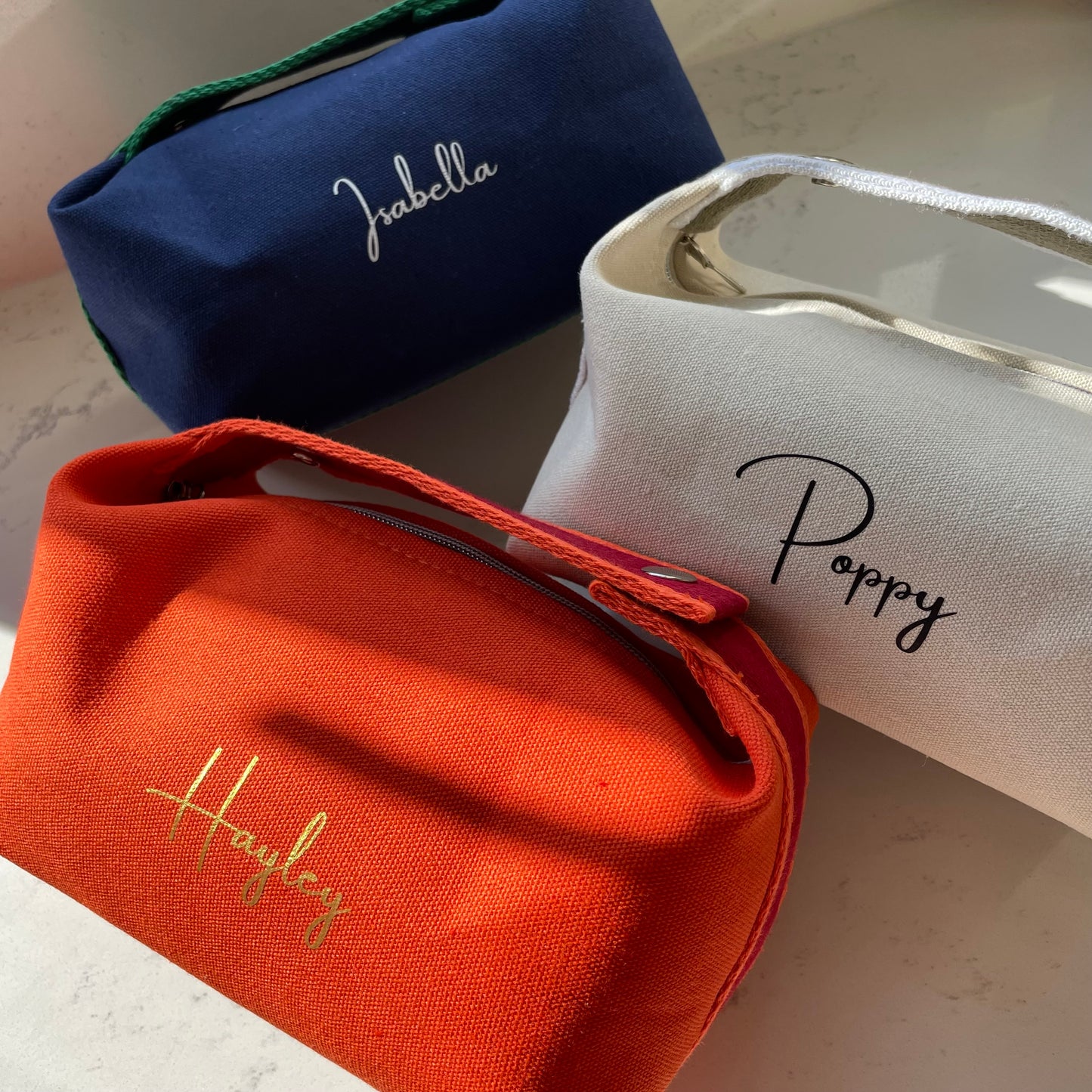 Personalised Top Handle Cosmetic Bag