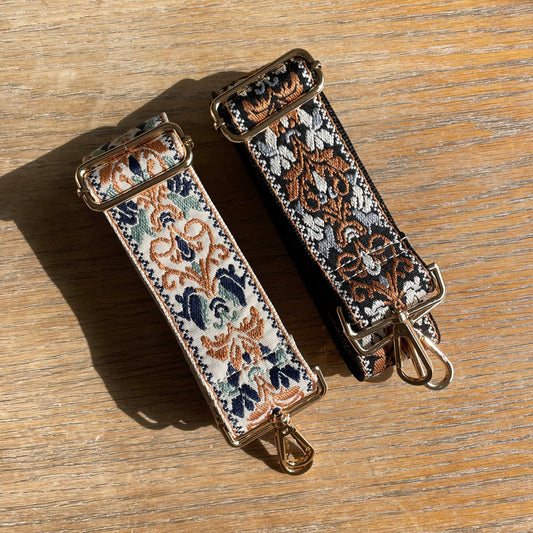 Grand Embroidered Gold Hardware Bag Straps
