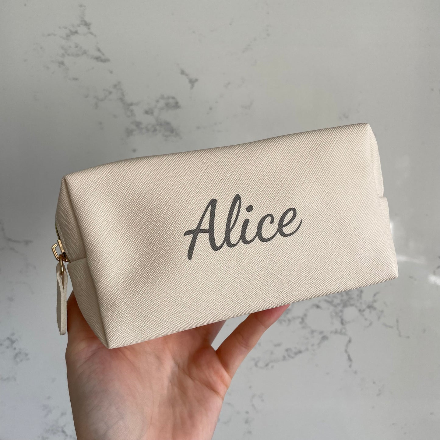 Personalised Soft Faux Leather Makeup Cosmetic Bag