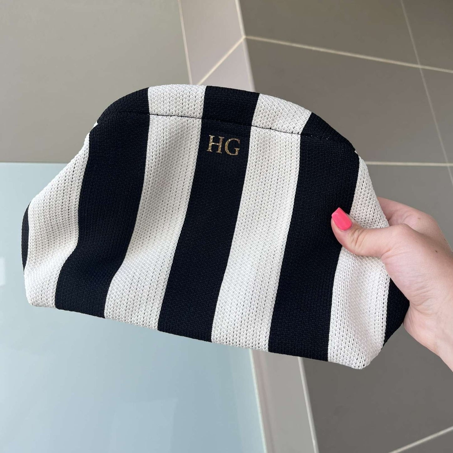 Personalised RACHEL Ruffle Stripe Clutch Bag