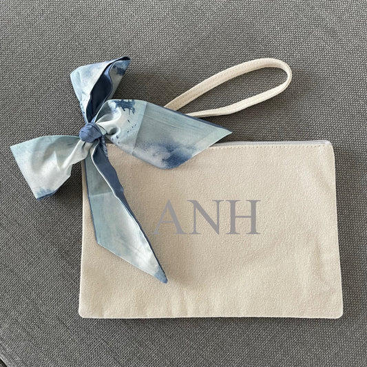 Personalised Canvas Scarf Clutch Pouch