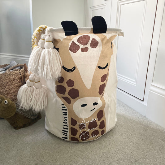 Personalised Childrens Animal Toy Organiser Storage Laundry Basket