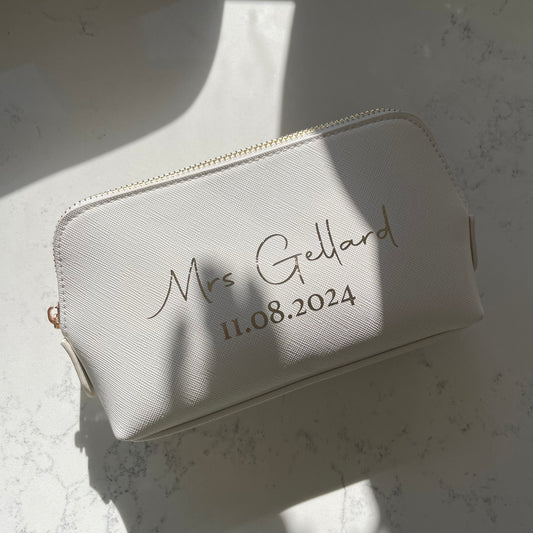 Personalised Mrs Bride Wedding Makeup Cosmetic Bag