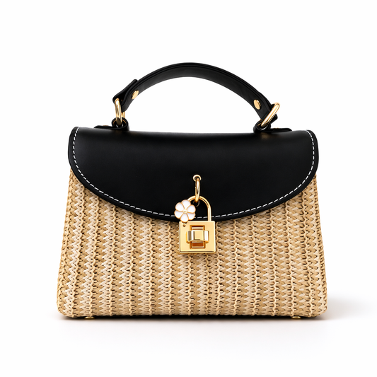 Black wicker lock bag