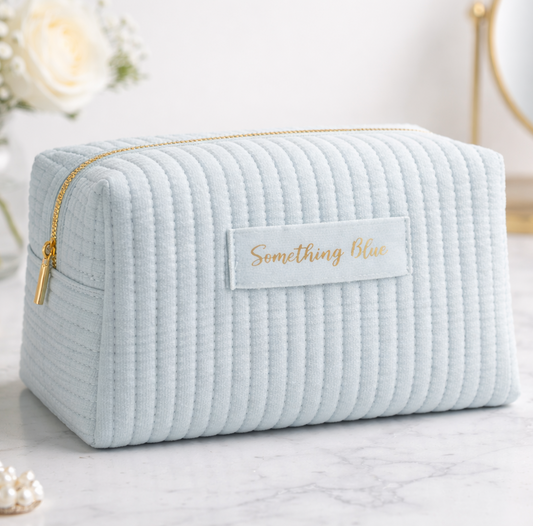 Something Blue Velvet Makeup Bag