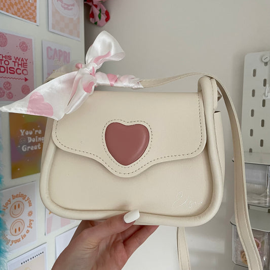 Personalised Girls Faux Leather Heart Saddle Cross Body Bag