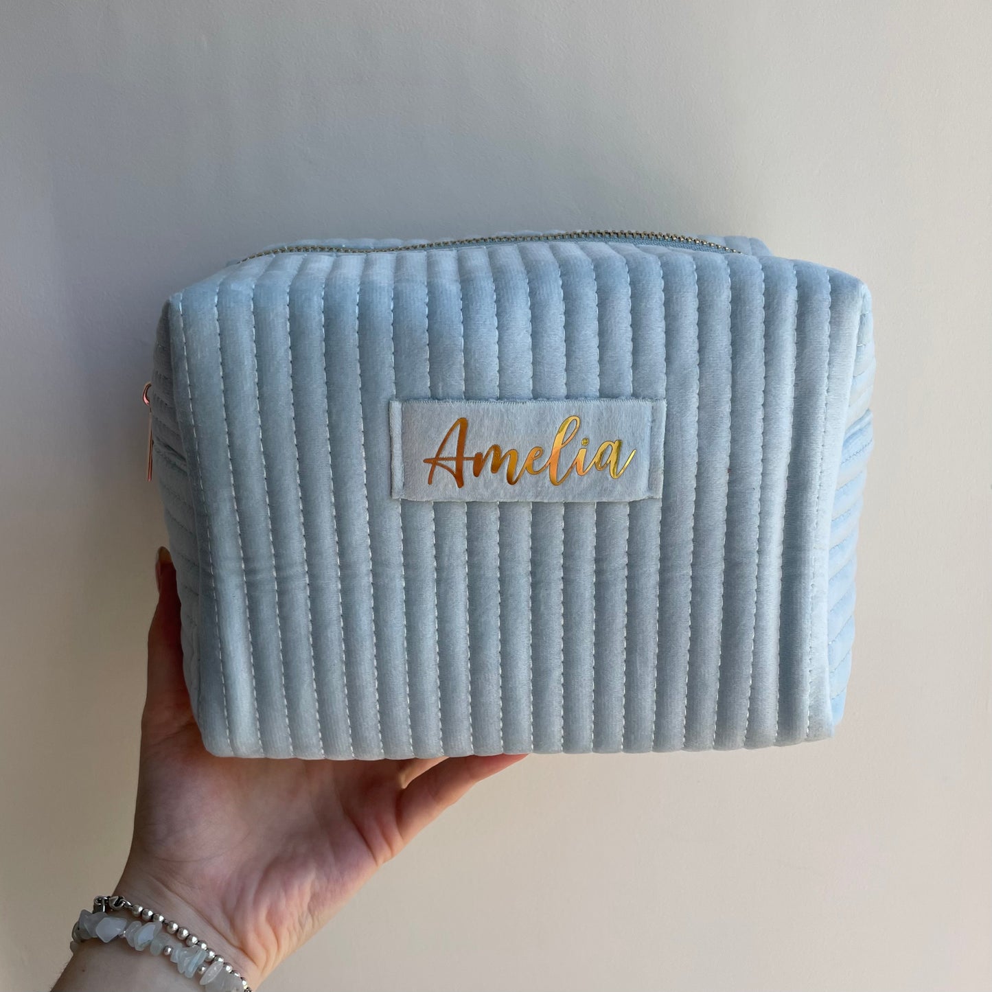 Personalised Soft Velvet Makeup Cosmetic Bag