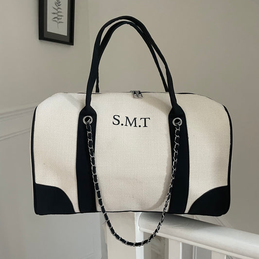 Personalised Large Chain Barrel Duffel Bag