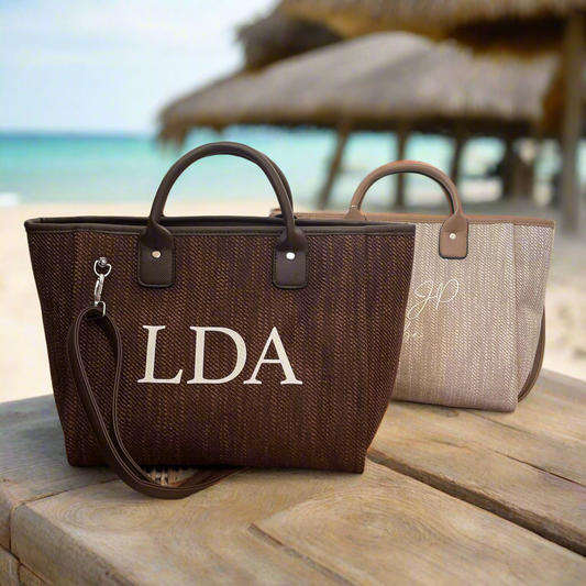Personalised Large Initial Tote Cross Body Bag