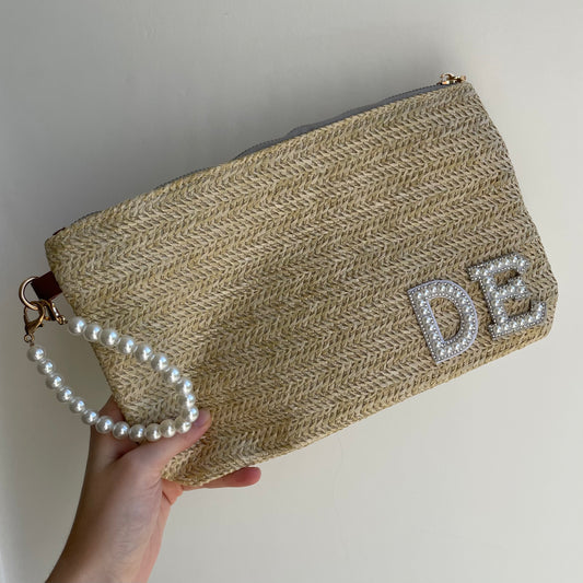 Personalised Pearl Patch Clutch Bag