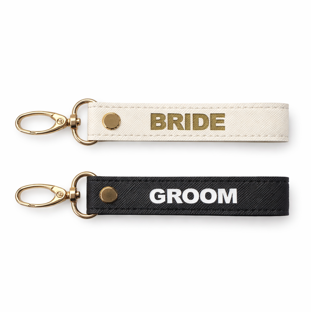 Bride & Groom Keychain Set