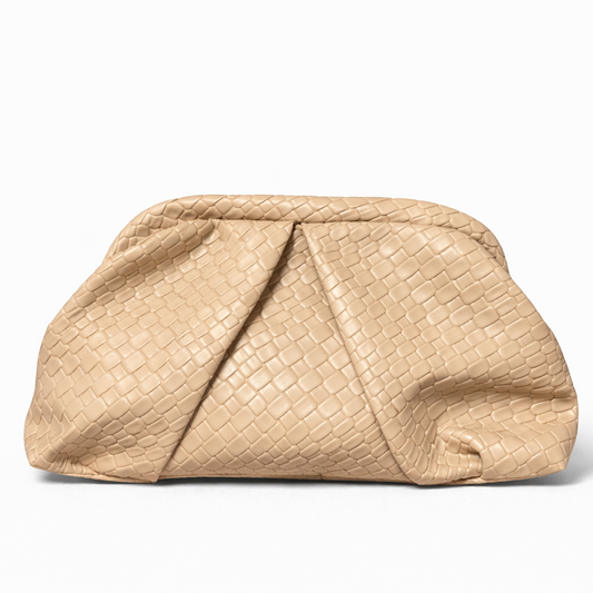 Beige croc cloud bag