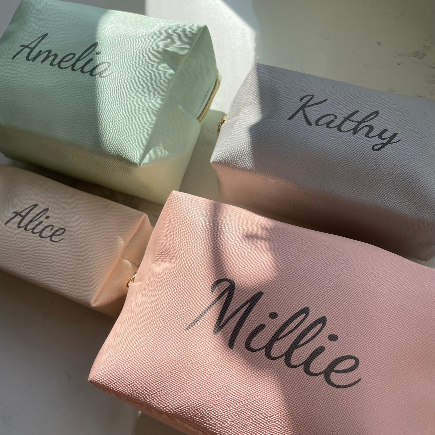 Personalised Soft Faux Leather Makeup Cosmetic Bag