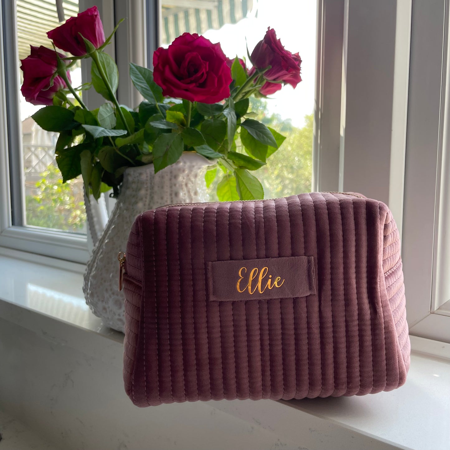 Personalised Soft Velvet Makeup Cosmetic Bag