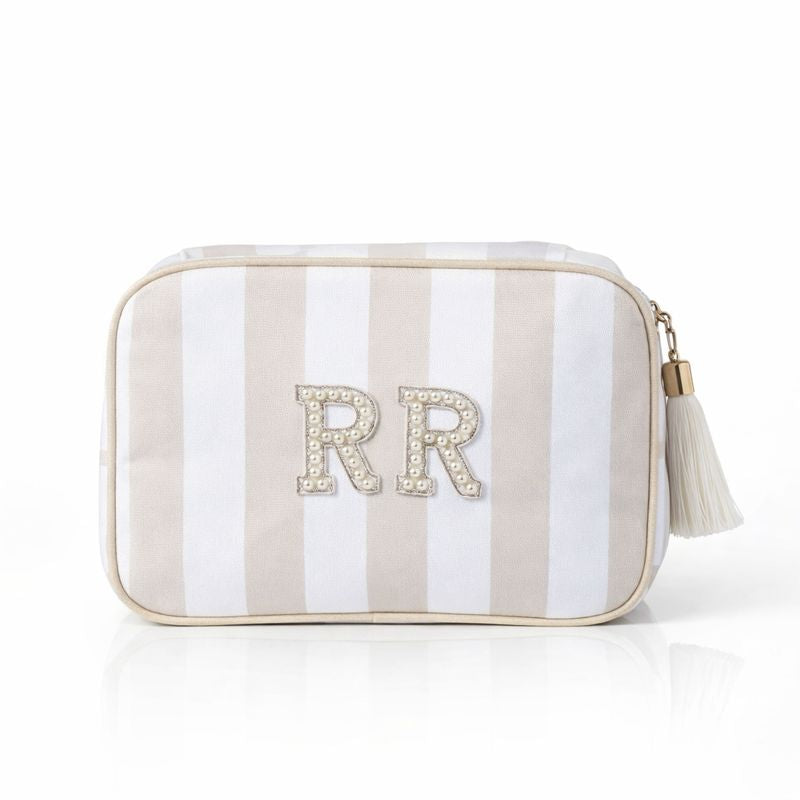 Personalised Stripe Tassel Makeup Cosmetic Bag