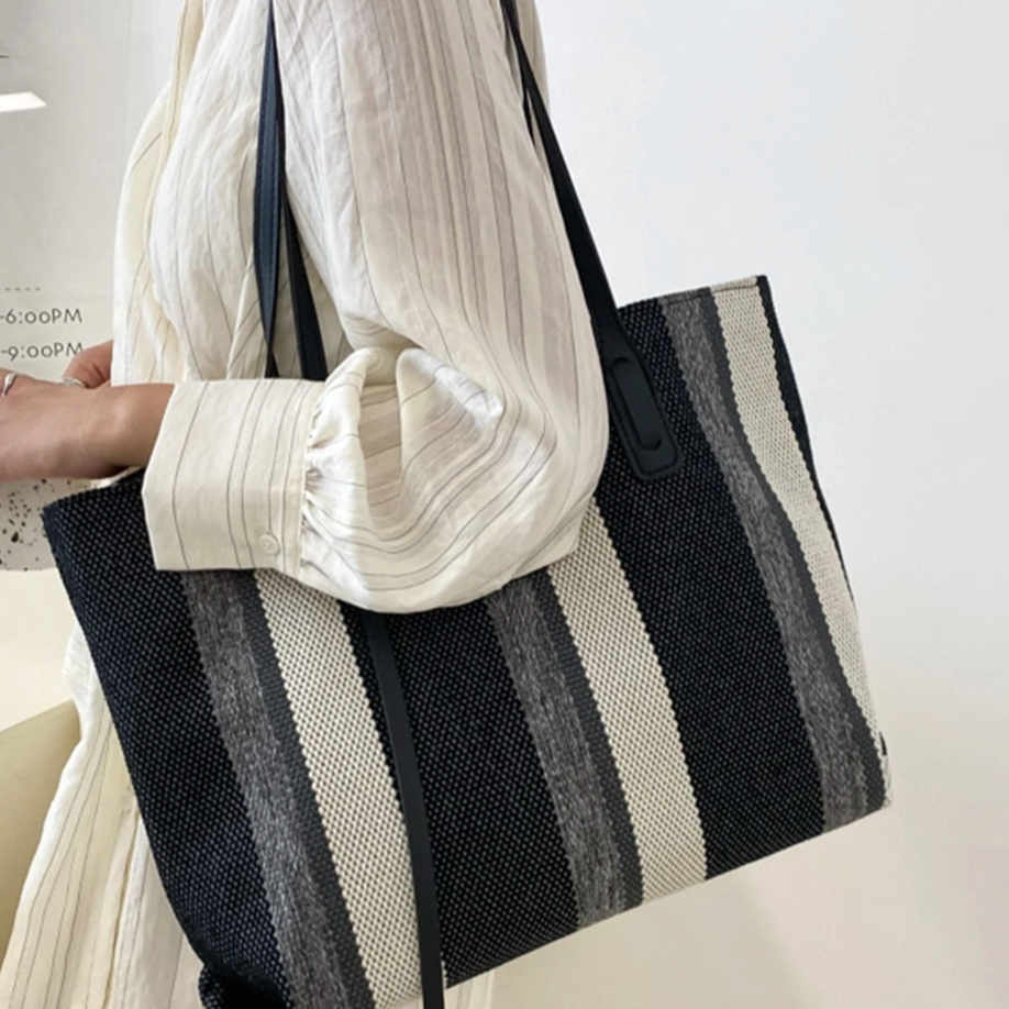 Personalised TINA Stripe Tote Shoulder Beach Bag