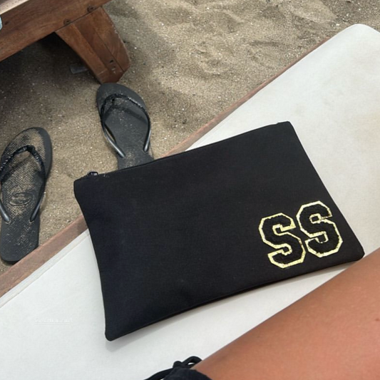 Personalised Zip Pouch Clutch Patch Toiletry Makeup Cosmetic Bag