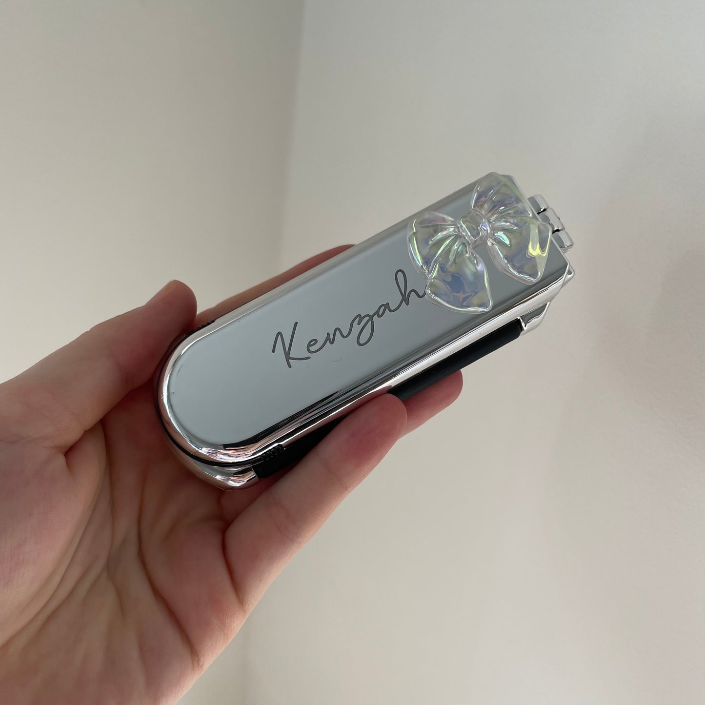 Personalised Bow Pocket Hair brush