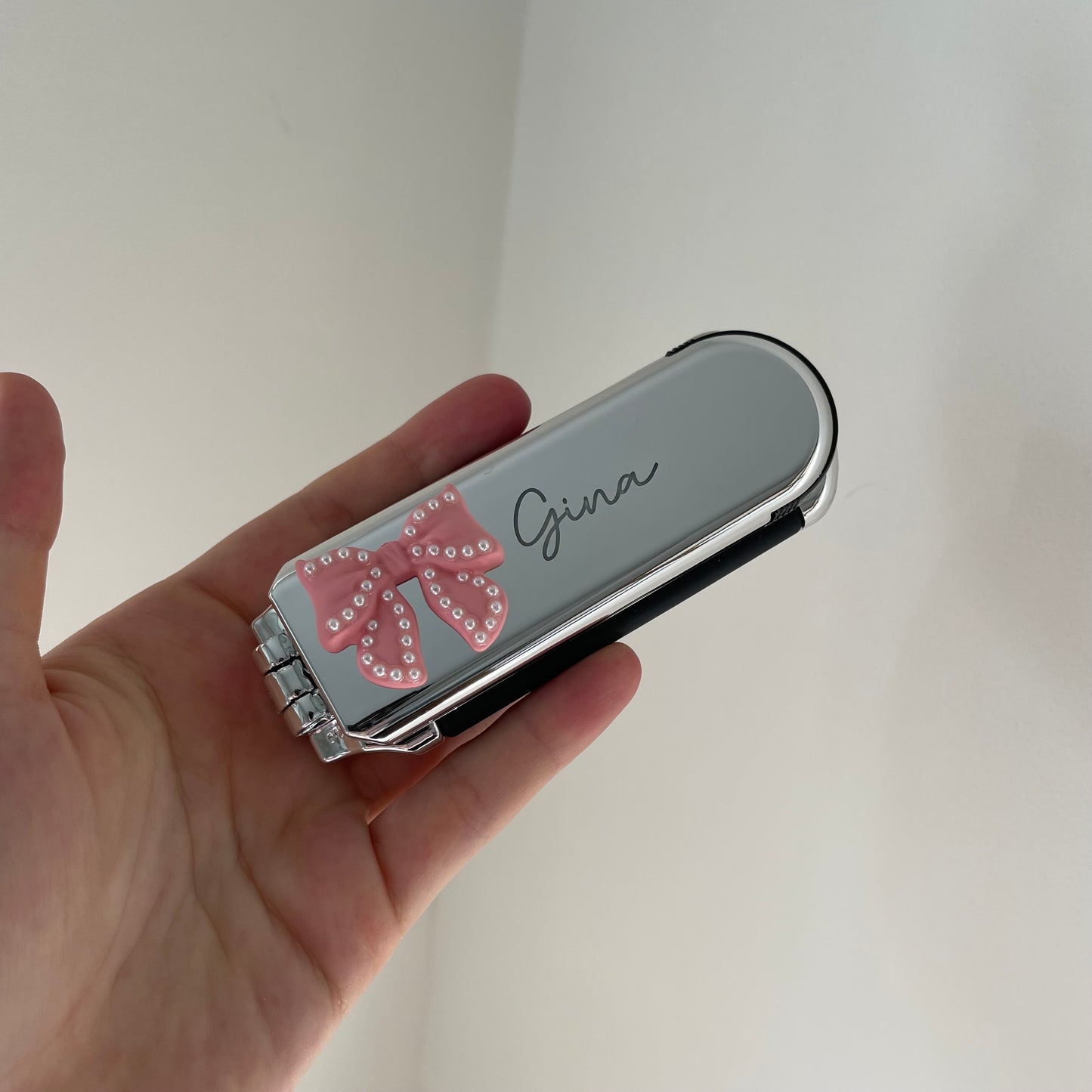 Personalised Bow Pocket Hair brush