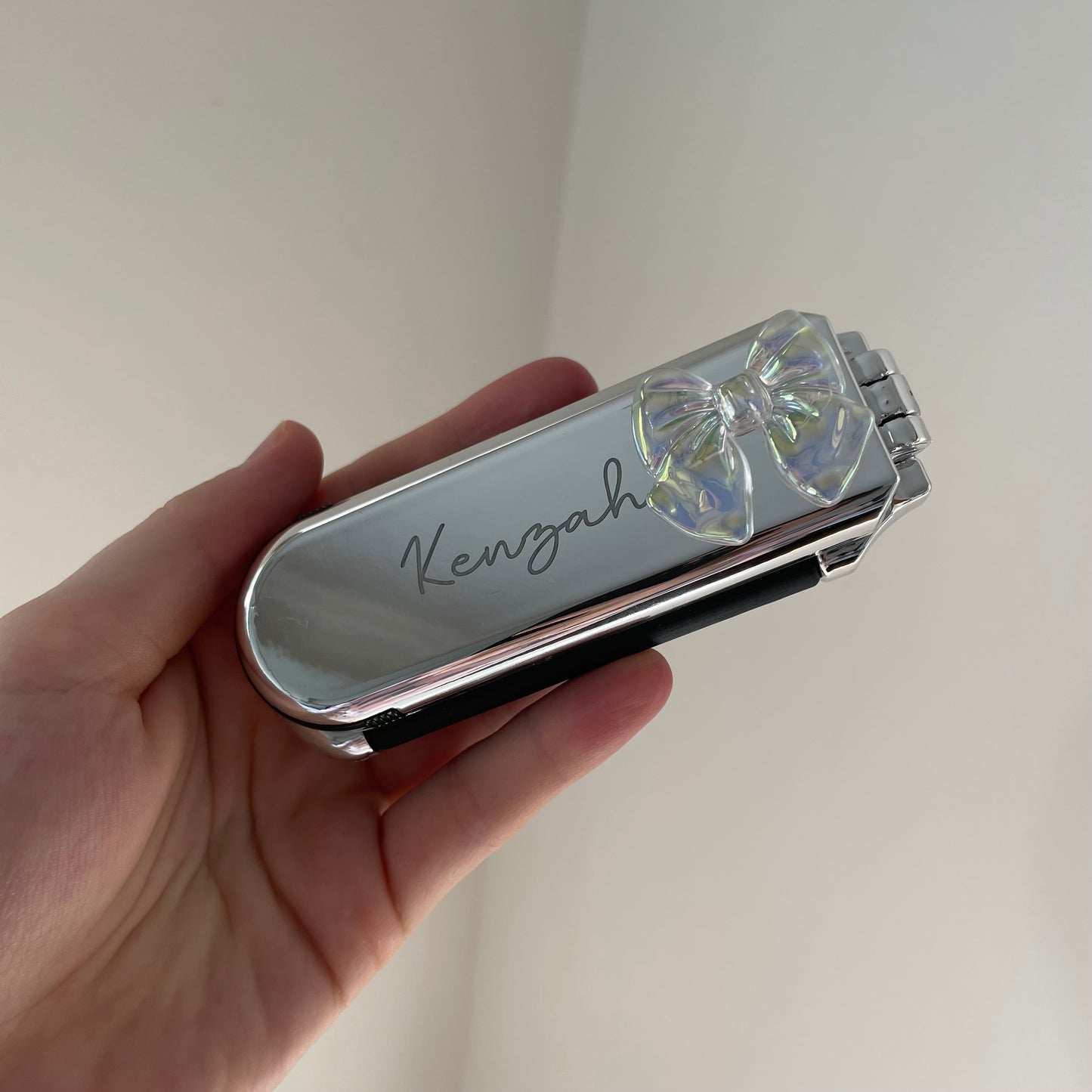Personalised Bow Pocket Hair brush