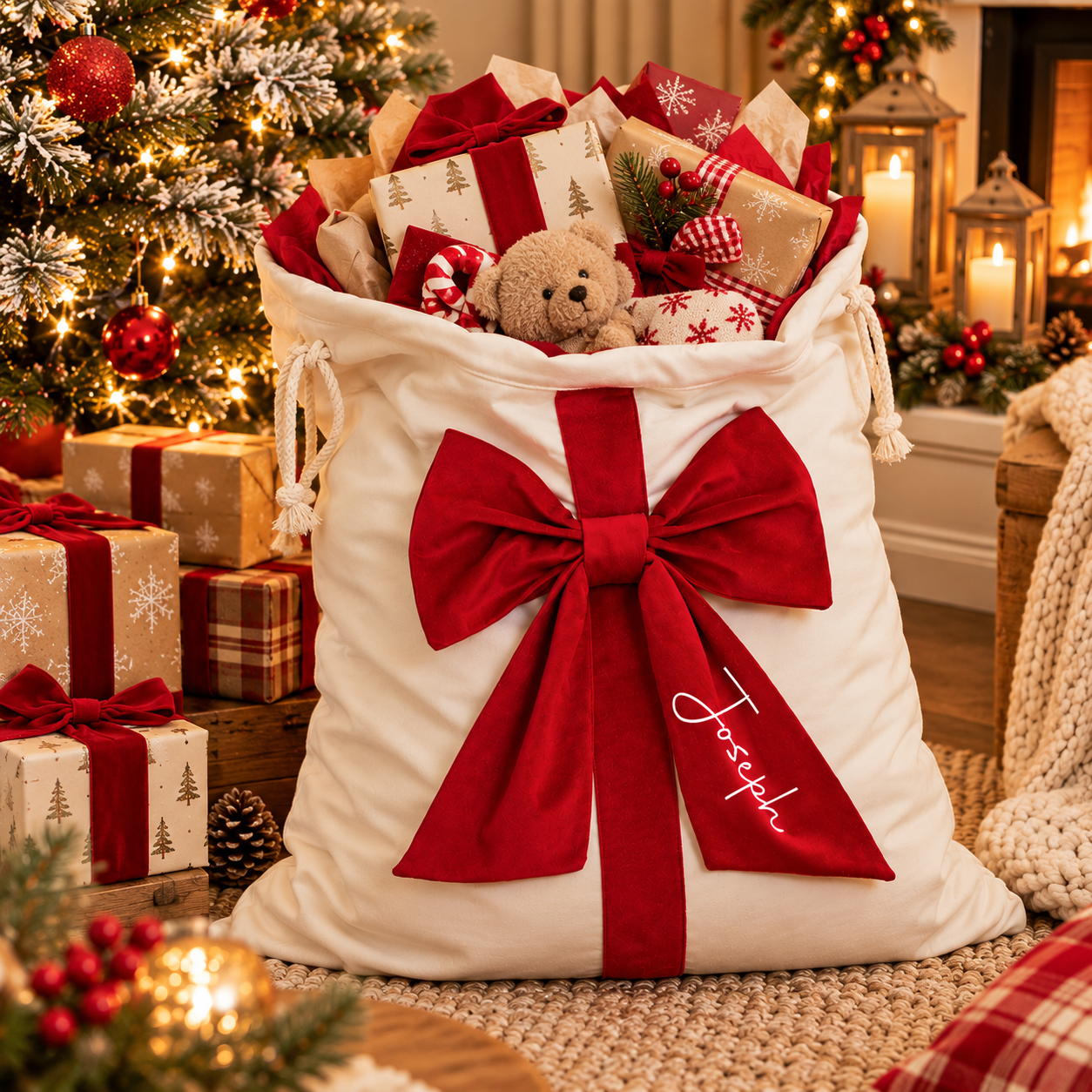 Personalised Large Bow Sack