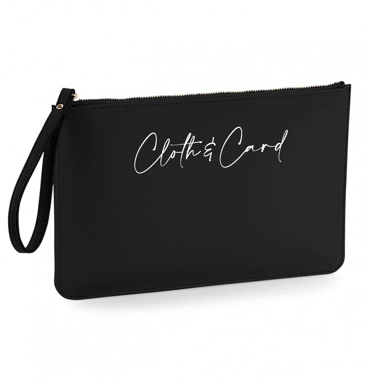 Logo printed saffiano faux leather clutch bag | Cloth'N'Card