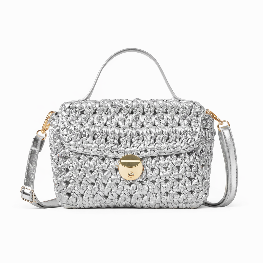 Crotchet top handle bag