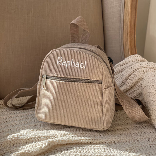 Personalised Children's Corduroy Small Backpack