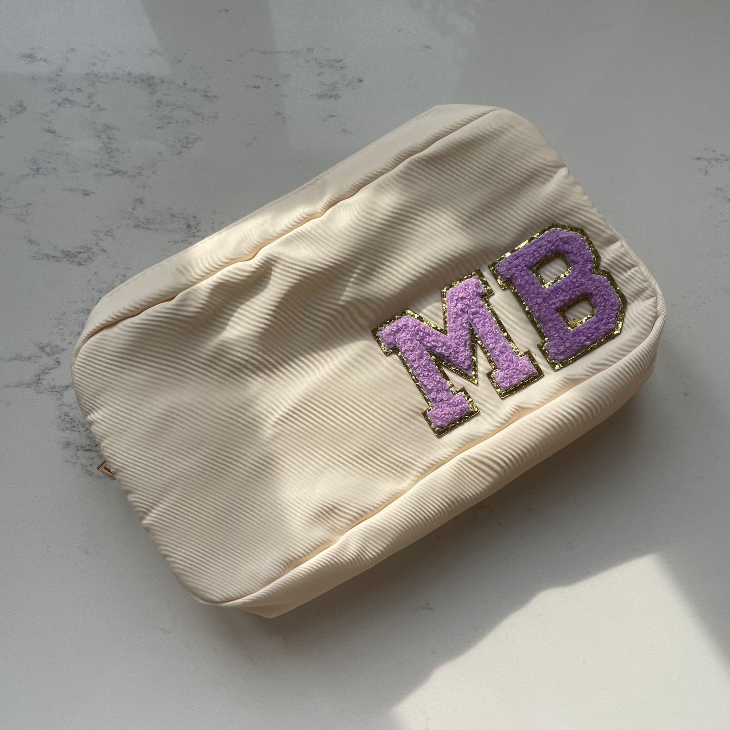 Personalised Medium Nylon Pouch Patch Toiletry Makeup Cosmetic Bag