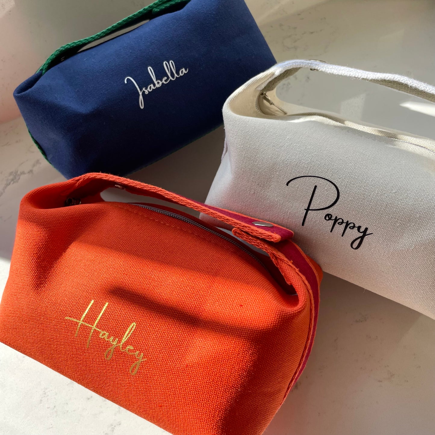 Personalised Top Handle Cosmetic Bag