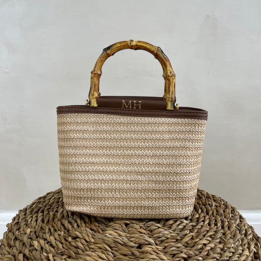 Personalised AMALFI Bamboo Cross Body Bag