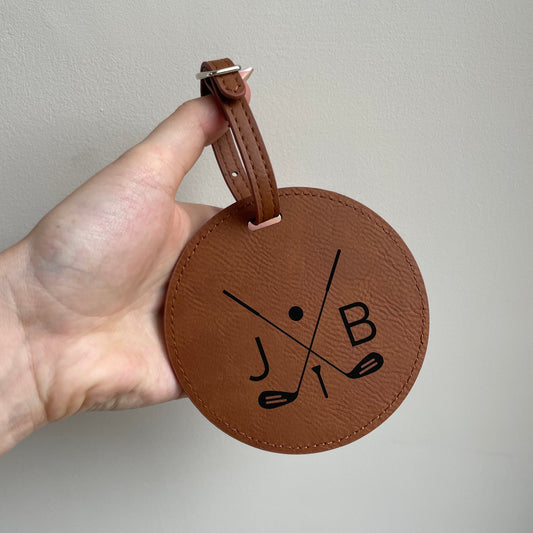 Personalised Faux Leather Golf Tee Tag