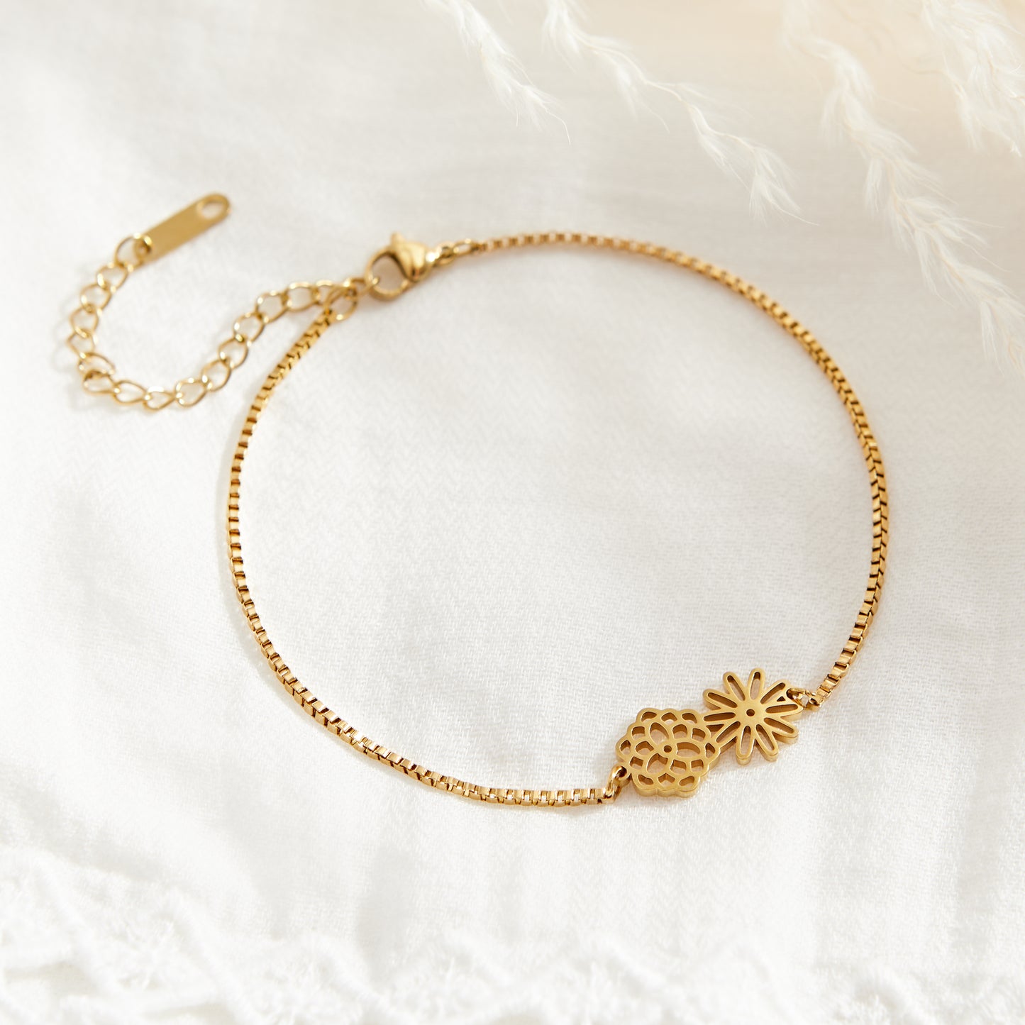 Custom Birth Month Flower Bracelet