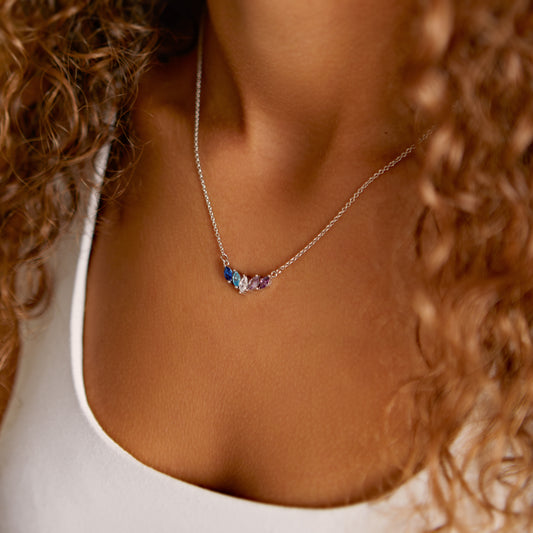 Custom Birthstone Teardrop Necklace