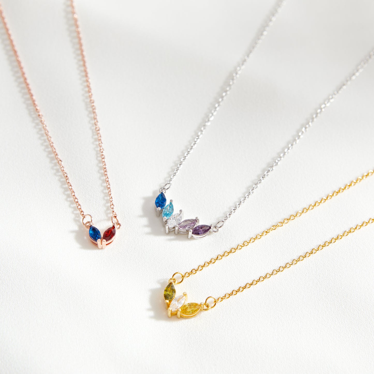 Custom Birthstone Teardrop Necklace