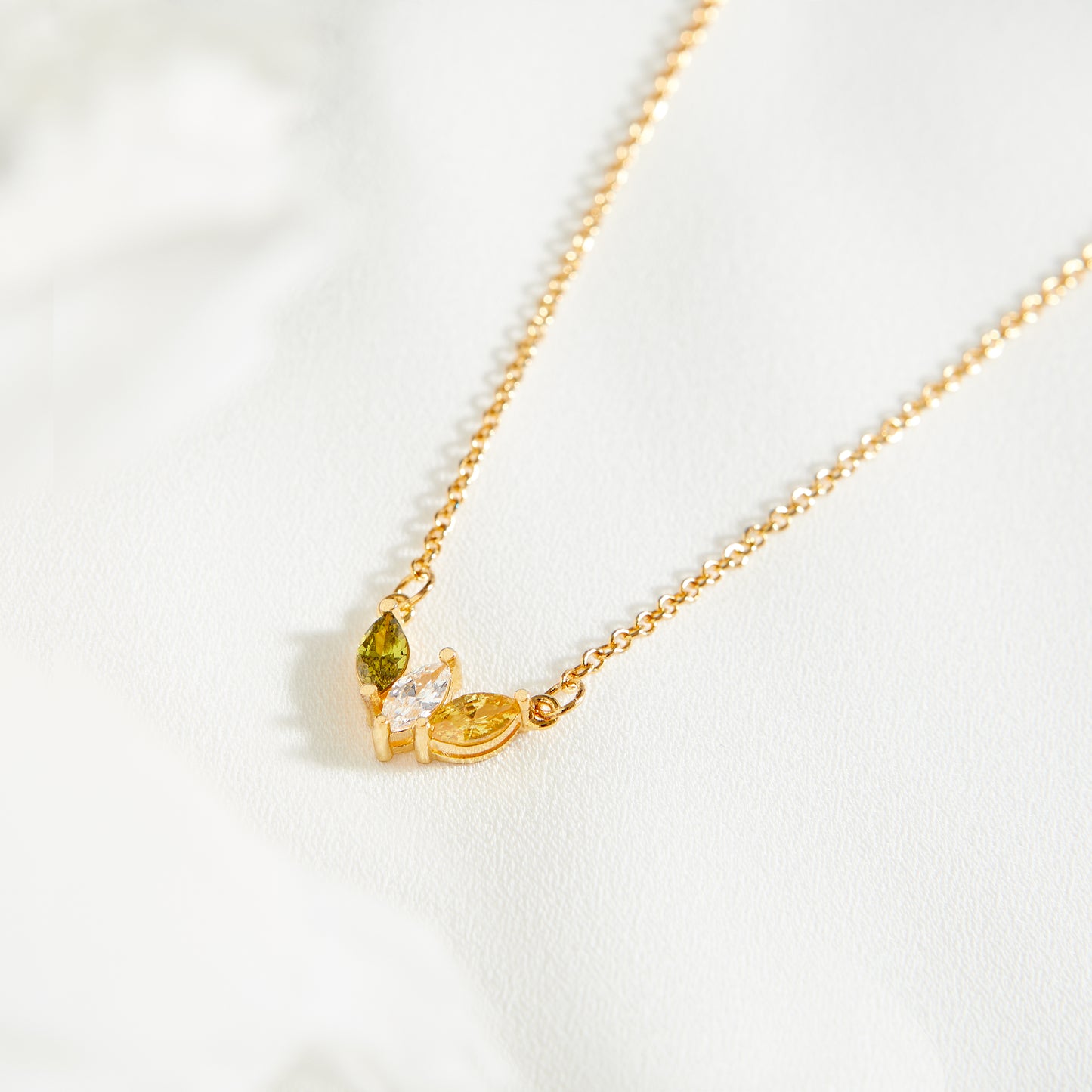 Custom Birthstone Teardrop Necklace