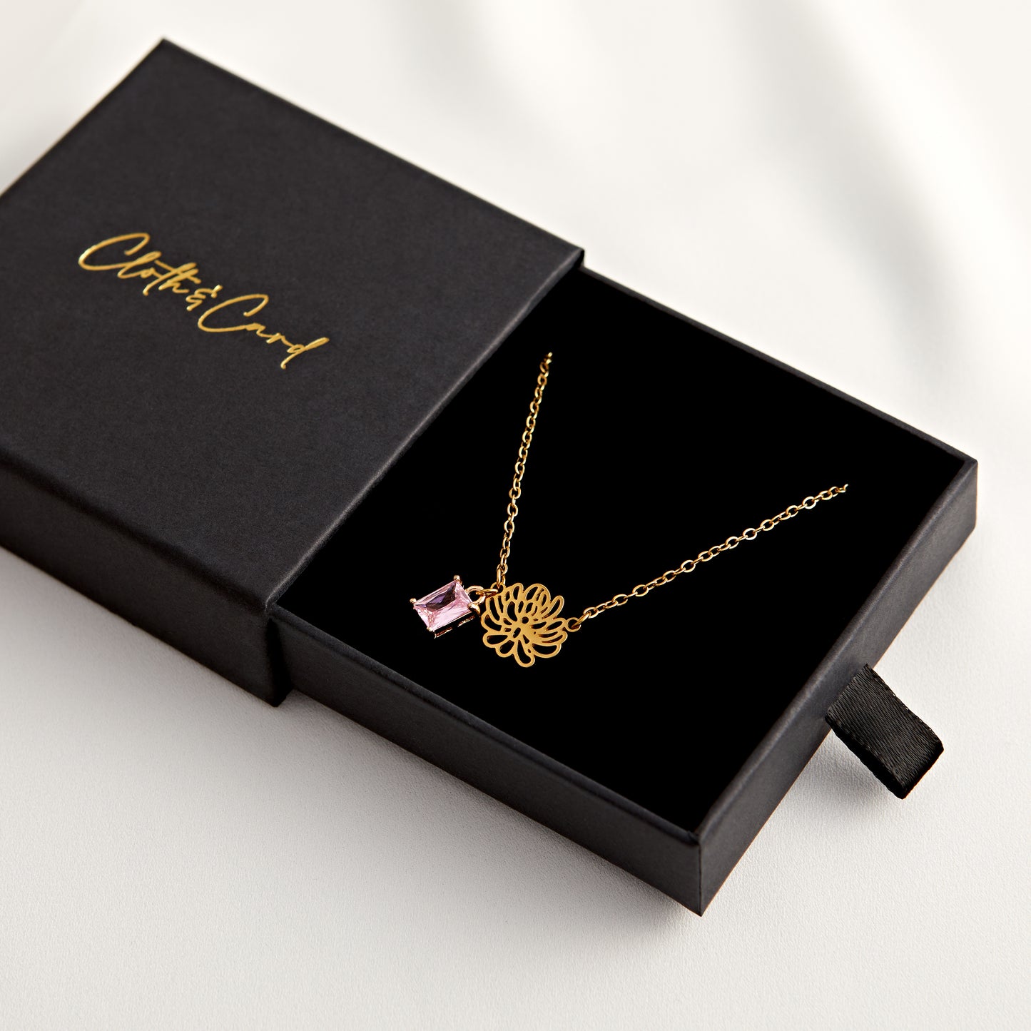 Custom Birth Flower And Gemstone Necklace