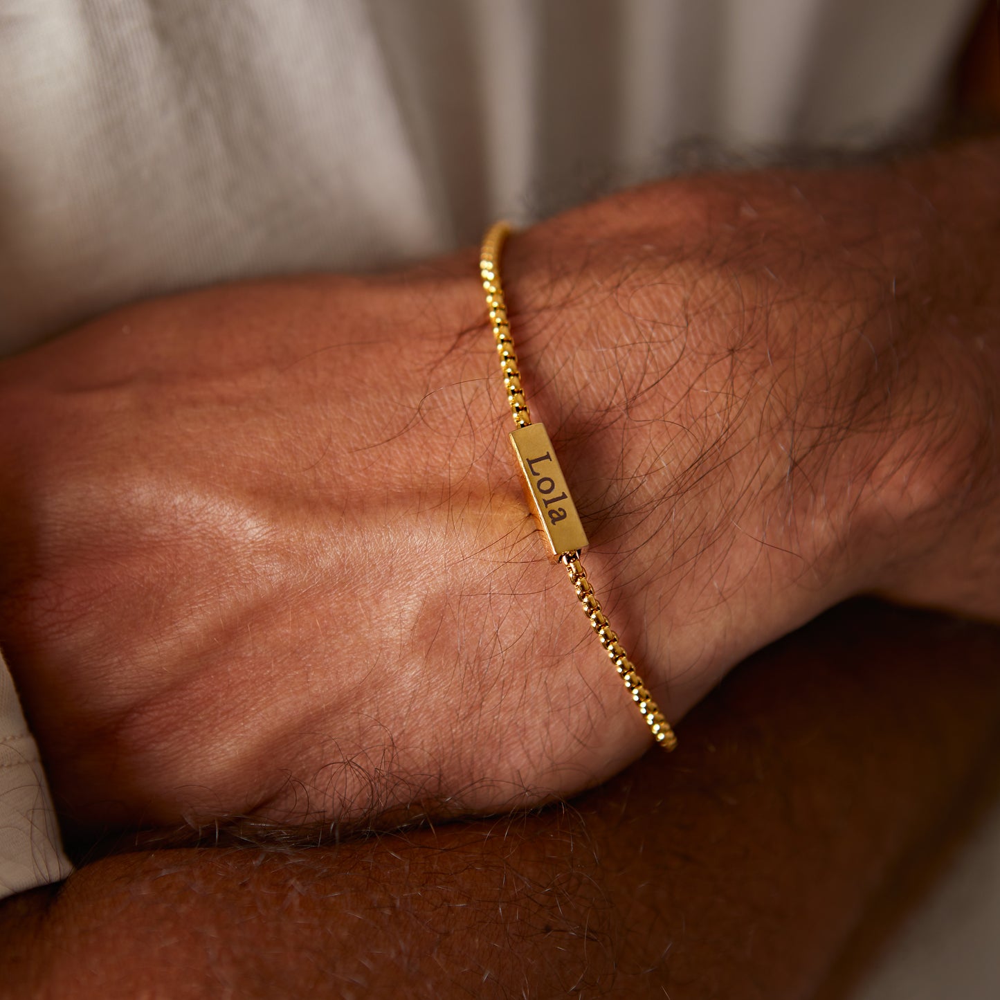 Personalised Unisex Bar Chain Bracelet