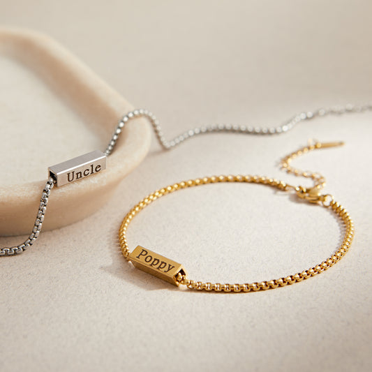 Personalised Unisex Bar Chain Bracelet