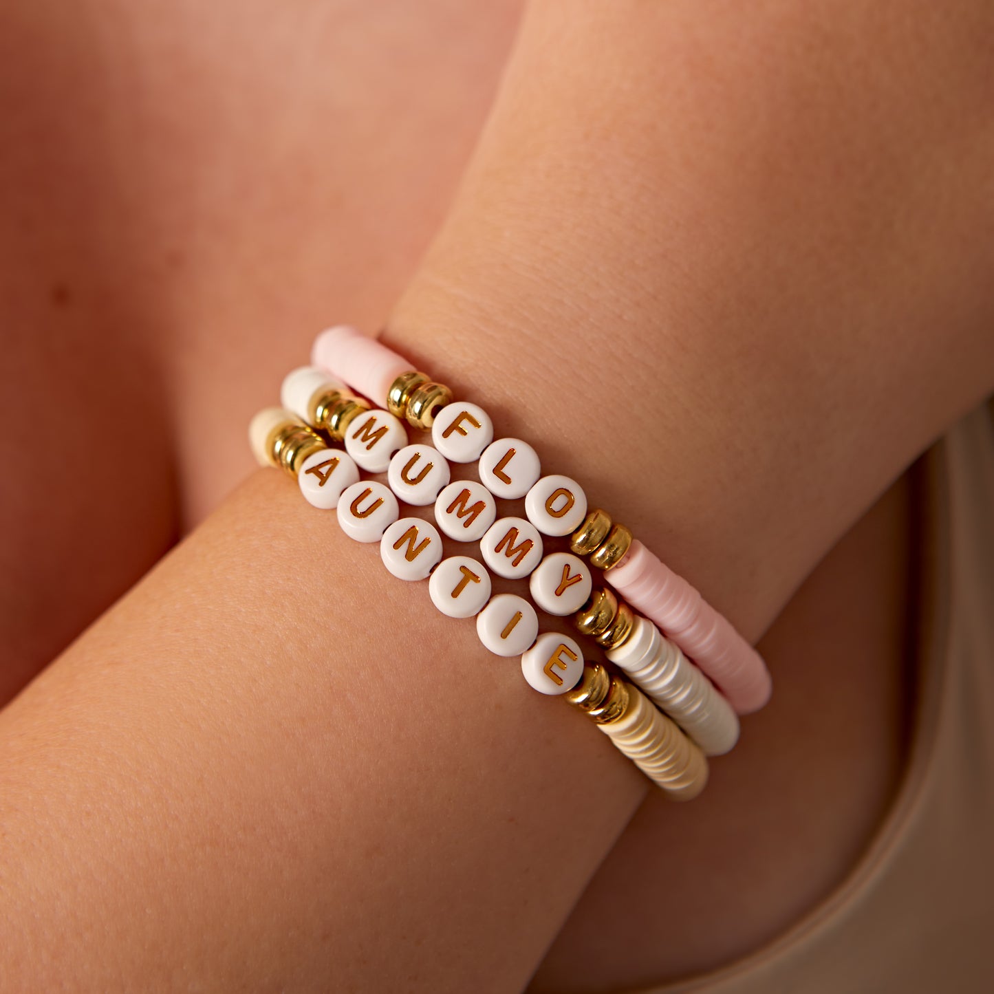 Personalised Clay Bead Bracelet