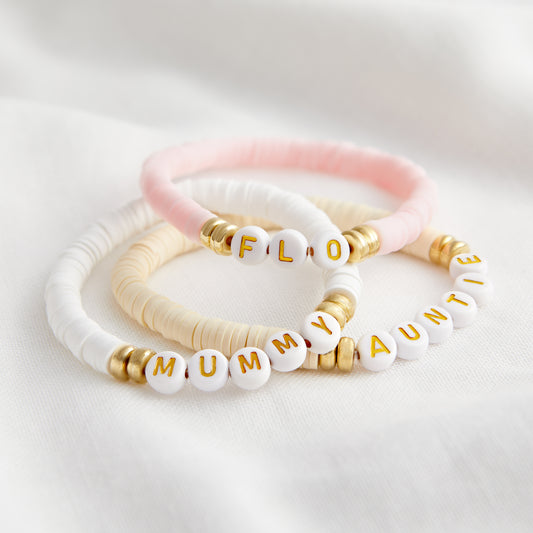 Personalised Clay Bead Bracelet
