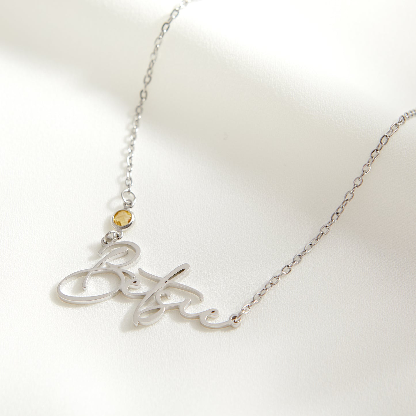 Personalised Name And Gemstone Necklace